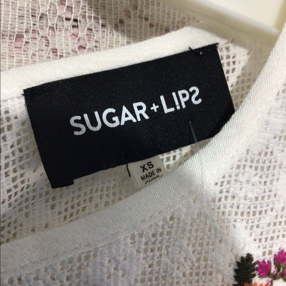 NWT SUGARLIPS Bohemian Flowing Embroidered Lacy Off White Dress Size XS - Picture 7 of 16